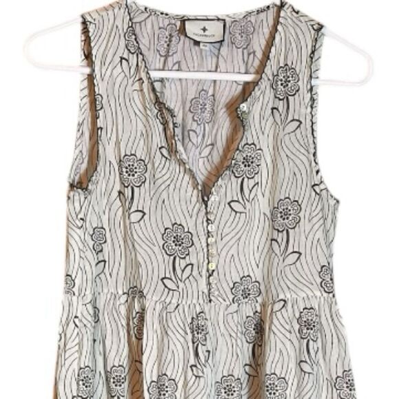 Tuckernuck Sleeveless Tiered Floral Maxi Dress Cream and Black Size XS 📦 - Picture 7 of 10